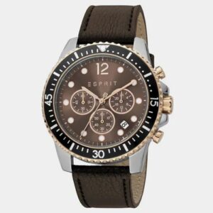 Đồng Hồ Esprit Chính Hãng Nam ES1G373L0045 Hudson Brown Leather Brown Dial Chronograph Men's Watch