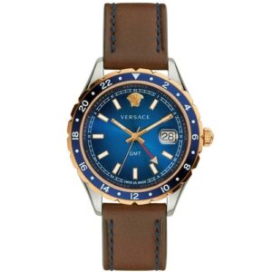 Đồng Hồ Versace Chính Hãng Nam V11080017 Hellenyium Black Leather Men's Watch