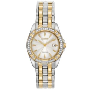 Đồng Hồ Citizen Nữ Chính Hãng EW2354-53P Eco-Drive Silhouette Two-Tone Crystal Ladies Watch