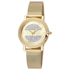 Đồng Hồ Just Cavalli Chính Hãng JC1L212M02355 Animalier Brillante Gold Dial Stainless Steel Ladies Watch