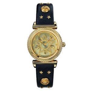 Đồng Hồ Versace Chính Hãng Nữ VERE01419 V-Motif Western Black Leather Ladies Watch