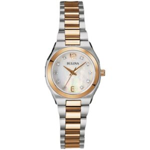 Đồng Hồ Bulova Chính Hãng Nữ 98P143 Quartz Two-Tone Diamond Accent Ladies Watch