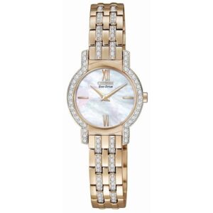 Đồng Hồ Citizen Nữ Chính Hãng EX1243-53D Eco-Drive Silhouette Crystal Rose Gold Ladies Watch