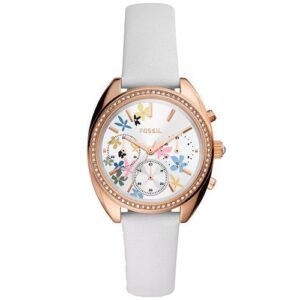 Đồng Hồ Fossil Chính Hãng Nữ BQ3789 Vale Chronograph White Leather Ladies Watch