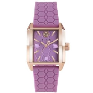 Đồng Hồ Philipp Plein Chính Hãng Nữ PWMAA0322 Plein Square Purple Silicone Ladies Watch