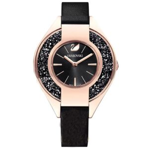 Đồng Hồ Swarovski Chính Hãng Nữ 5547632 Crystalline Sporty Black Leather Ladies Watch