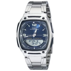 Đồng Hồ Casio Chính Hãng Nam AW-81D-2A Analog-Digital Silver and Blue Men's Watch