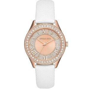 Đồng Hồ Michael Kors Nữ Chính Hãng MK2989 Harlowe Three-Hand White Lizard Ladies Watch