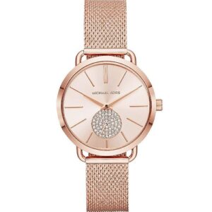 Đồng Hồ Michael Kors Chính Hãng Nữ MK3845 Portia Rose Gold-Tone Stainless Steel Ladies Watch