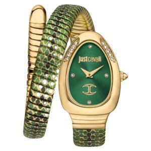 Đồng Hồ Just Cavalli Nữ Chính Hãng JC1L251M0035 Snake Oval Green Ladies Watch