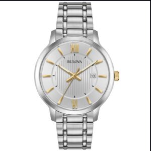 Đồng hồ Bulova Nam Chính Hãng 98B306 Date Function Stainless Steel Metal Dress Men's Watch