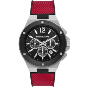 Đồng Hồ Michael Kors Chính Hãng Nữ MK8943 Lennox Chronograph Black and Red Nylon Men's Watch