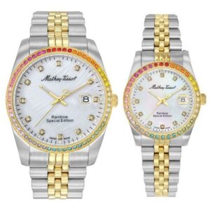 Đồng Hồ Mathey-Tissot Chính Hãng Nam Nữ H809BQYI D809BQYI Mathy Rainbow Quartz White Dial Couple Watch