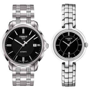 Đồng Hồ Tissot Chính Hãng Nam Nữ T065.407.11.051.00 T0654071105100 T094.210.11.051.00 T0942101105100 Flamingo Black Dial Couple Watch