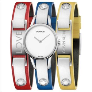 Đồng Hồ Calvin Klein Chính Hãng Nữ K9D231VX Mycalvins White Dial Leather Ladies Watch