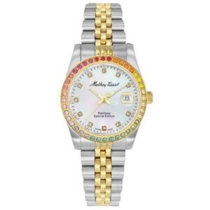 Đồng Hồ Mathey-Tissot Chính Hãng Nữ D809BQYI Mathy Rainbow Quartz White Dial Ladies Watch