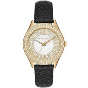 Đồng Hồ Michael Kors Nữ Chính Hãng MK2988 Harlowe Three-Hand Black Lizard Ladies Watch