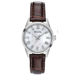 Đồng Hồ Bulova Chính Hãng Nữ 96L271 White Dial Roman Numerals Leather Ladies Watch