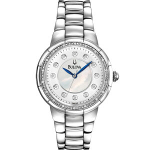 Đồng Hồ Bulova Chính Hãng Nữ 96R174 Rosedale Diamond Mother of Pearl Dial Stainless Steel Ladies Watch