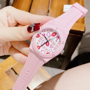 Đồng Hồ Guess Chính Hãng Nữ Pink Silicone Ladies Watch