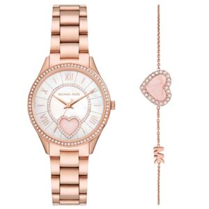 Đồng Hồ Michael Kors Chính Hãng Nữ MK1038 Lauryn Three-Hand Rose Gold-Tone Stainless Steel Ladies Watch