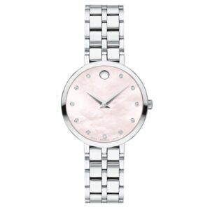 Đồng Hồ Movado Chính Hãng Nữ 0607322 Kora Quartz Diamond Pink Mother of Pearl Dial Ladies Watch