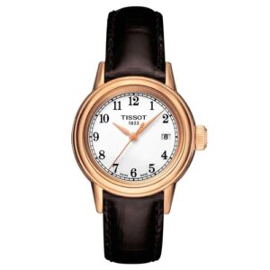 Đồng Hồ Tissot Nữ Chính Hãng T085.210.36.012.00 T0852103601200 Carson White Dial Brown Leather Ladies Watch