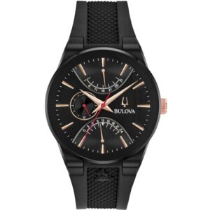 Đồng Hồ Bulova Chính Hãng Nam 98B321 Latin Grammy Quartz Black Dial Black Silicone Men's Watch