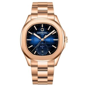 Đồng Hồ Carnival Chính Hãng Nam 8113G-VH-XD Automatic Gold Rose Aquanus Men's Watch