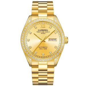 Đồng Hồ Carnival Chính Hãng Nam 8907G-VV-V Automatic Gold Stainless Steel Men's Watch