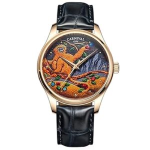 Đồng Hồ Carnival Chính Hãng Nam G51501-K Automatic Leather Men's Watch