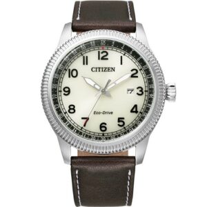 Đồng Hồ Citizen Chính Hãng Nam BM7480-13X Date Indicator Brown Leather Men's Watch