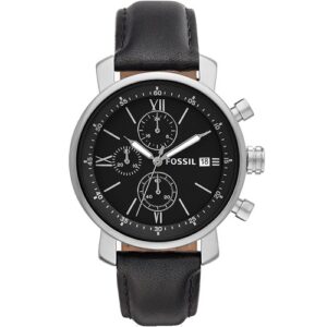 Đồng Hồ Fossil Chính Hãng Nam BQ1006 Rhett Chronograph Black Leather Men's Watch