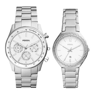 Đồng Hồ Fossil Chính Hãng Couple BQ2832SET His and Hers Multifunction Stainless Steel Couple Watch