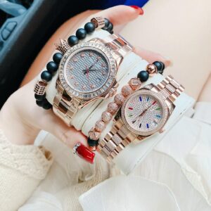 Đồng Hồ Hanboro Chính Hãng Nam Nữ Silver Rainbow Couple Watch