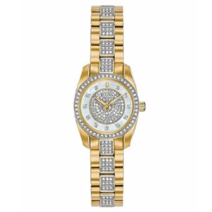 Đồng Hồ Bulova Chính Hãng Nữ 98L241 Swarovski Crystal Pave Two Tone Ladies Watch