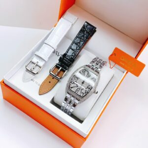 Đồng Hồ Davena Nữ Chính Hãng Leather Swarovski Ladies Set Watch