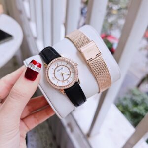 Đồng Hồ Guess Chính Hãng Nữ Black Leather Ladies Watch