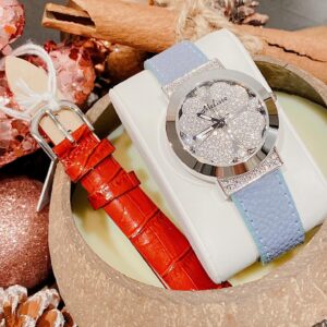 Đồng Hồ Melissa Nữ Chính Hãng Blue Leather Ladies Set Watch