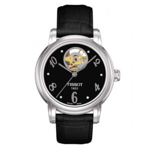 Đồng Hồ Tissot Nữ Chính Hãng T050.207.16.057.00, T0502071605700 Lady Heart Automatic Black Leather Ladies Watch