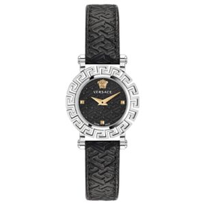 Đồng Hồ Versace Chính Hãng Nữ VE2Q00122 Greca Glam Quartz Black Dial Ladies Watch