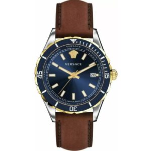Đồng Hồ Versace Chính Hãng Nam VE3A00420 Hellenyium Brown Leather Men's Watch