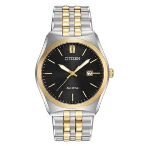 Đồng Hồ CITIZEN Nam Chính Hãng BM7334-58E Corso Eco-Drive Black Dial Two-Tone Stainless Steel Men's Watch