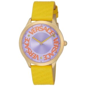 Đồng Hồ Versace Nữ Chính Hãng VE2O00822 Logo Halo Yellow Leather Ladies Watch