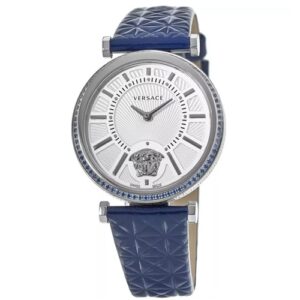 Đồng Hồ Versace Chính Hãng Nữ VQG060015 V-Helix Blue Leather Ladies Watch