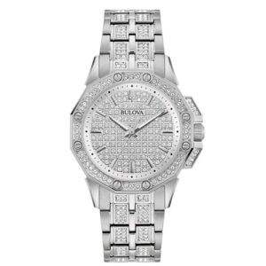 Đồng hồ Bulova Nữ Chính Hãng 96L305 Octava Silver Diamond Stainless Steel Crystal Ladies Watch
