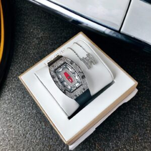 Đồng Hồ Davena Nữ Chính Hãng Black Silicone Ladies Set Watch