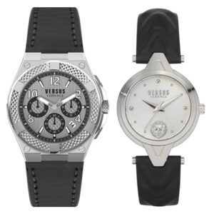 Đồng Hồ Versus by Versace Nam Nữ Chính Hãng VSPEW0119 VSPVN0120 Black Leather Couple Watch