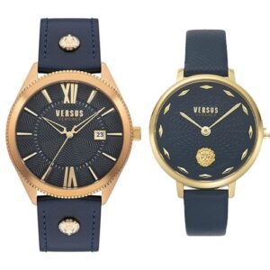 Đồng Hồ Versus by Versace Nam Nữ Chính Hãng VSPZY0221 VSP1S0419 Blue Leather Couple Watch