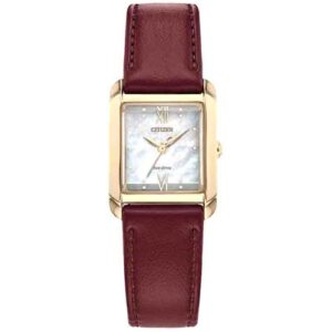Đồng Hồ Citizen Nữ Chính Hãng EW5593-05D Bianca White Dial Apple Leather Ladies Watch